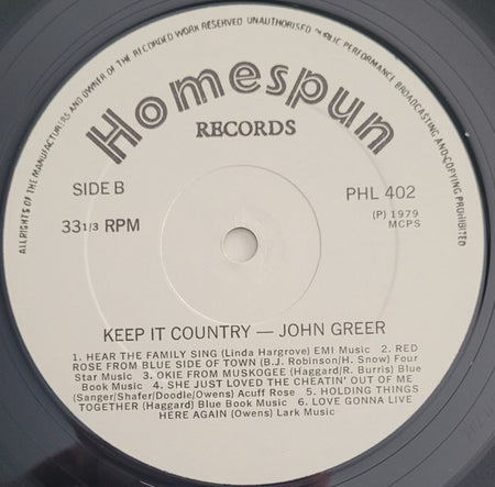 John Greer : Keep It Country (LP, Album)