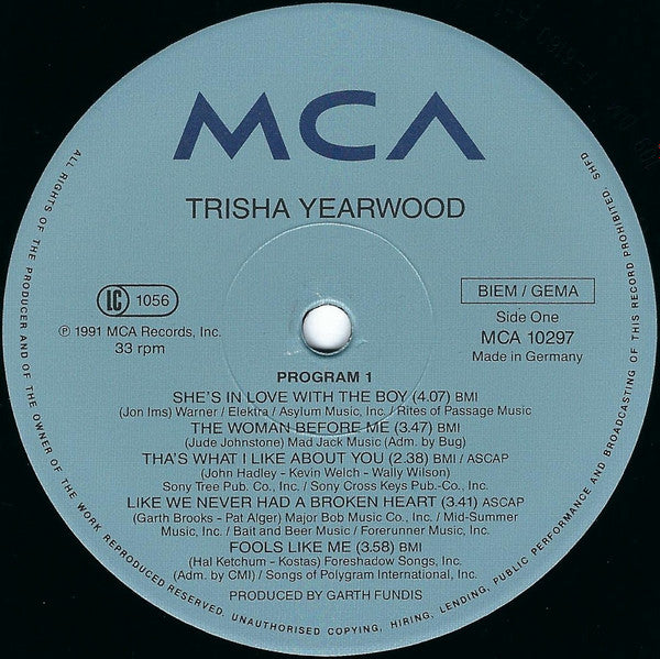 Trisha Yearwood : Trisha Yearwood (LP, Album)