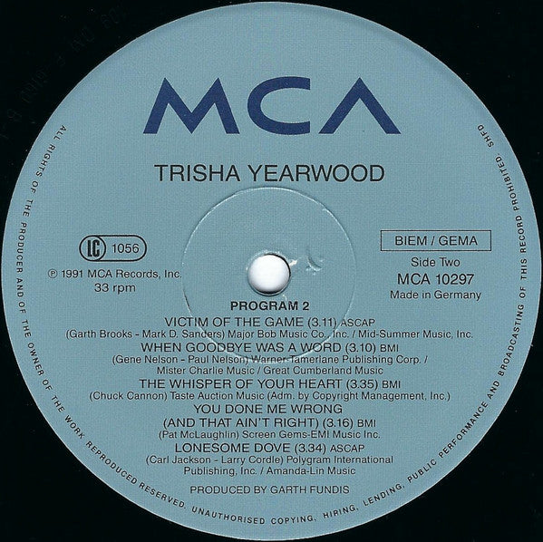 Trisha Yearwood : Trisha Yearwood (LP, Album)