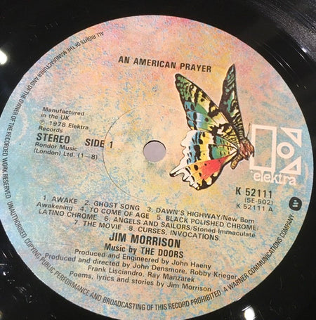 Jim Morrison Music By The Doors : An American Prayer (LP, Album, Gat)