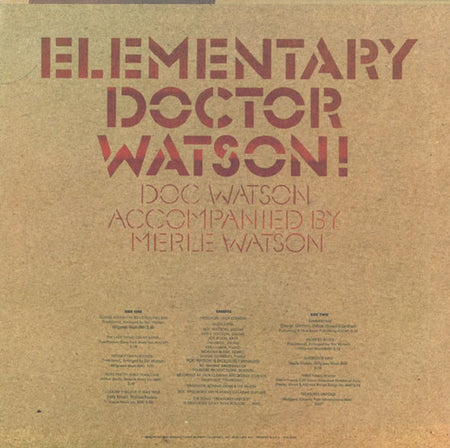 Doc Watson : Elementary Doctor Watson (LP, Album, Ter)
