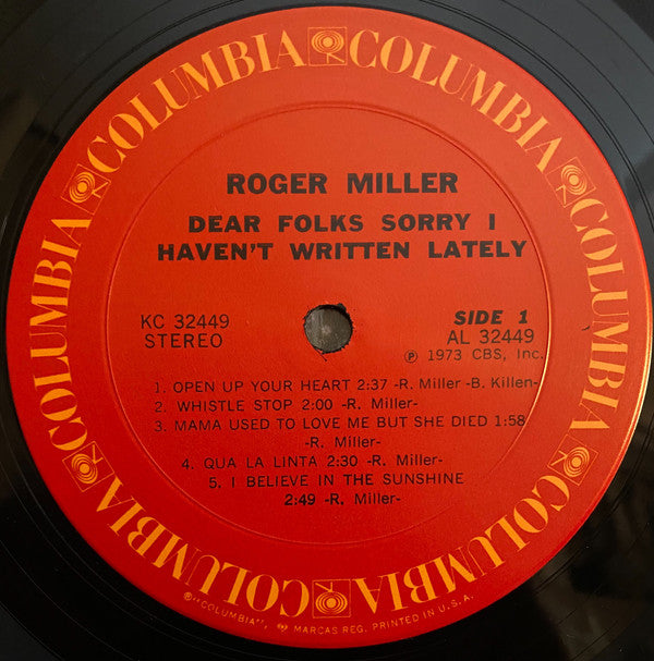 Roger Miller : Dear Folks, Sorry I Haven't Written Lately (LP, Album)