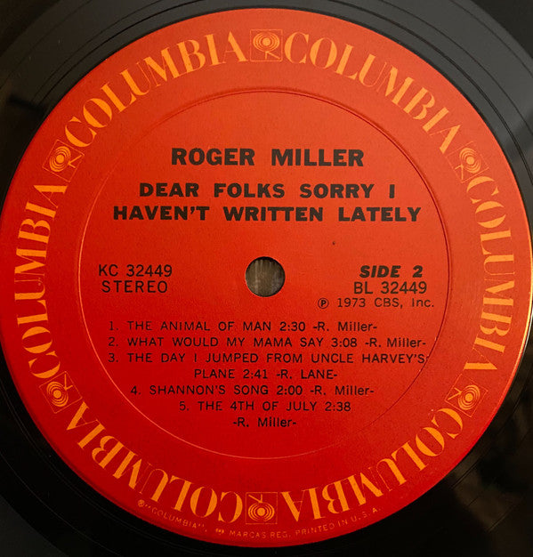 Roger Miller : Dear Folks, Sorry I Haven't Written Lately (LP, Album)