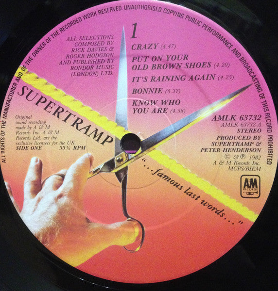 Supertramp : "...Famous Last Words..." (LP, Album)