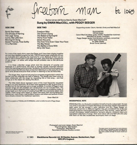 Ewan MacColl , with Peggy Seeger : Freeborn Man (LP, Album)