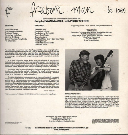 Ewan MacColl , with Peggy Seeger : Freeborn Man (LP, Album)