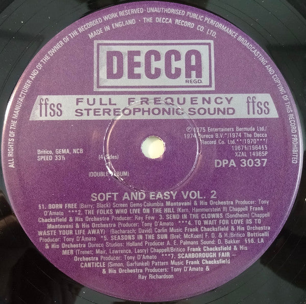 Various : Soft And Easy Vol. 2 (2xLP, Comp, Gat)