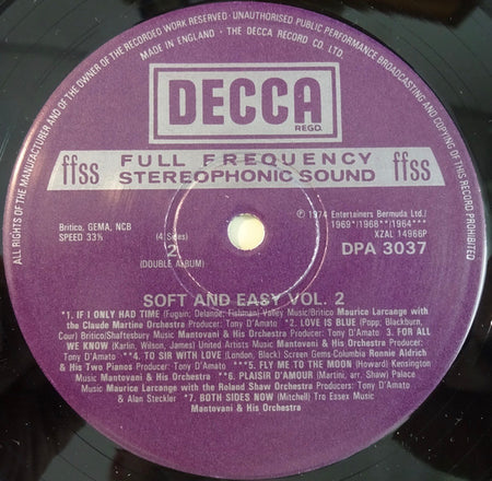 Various : Soft And Easy Vol. 2 (2xLP, Comp, Gat)