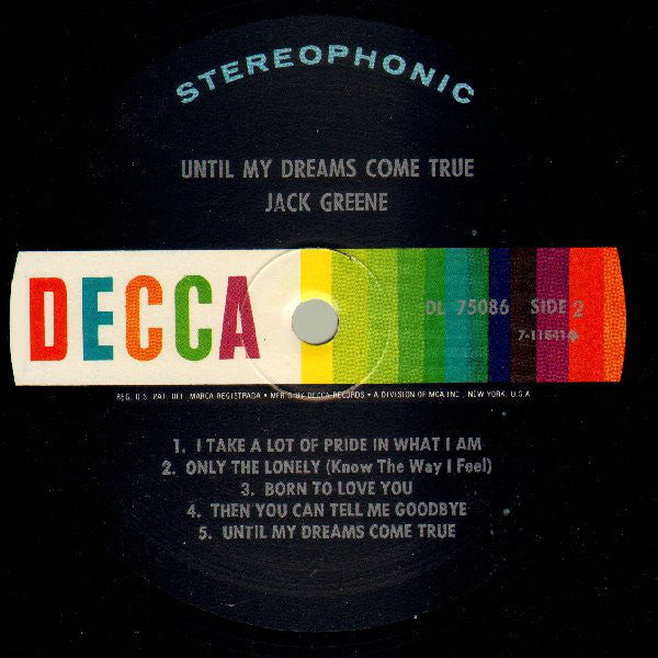 Jack Greene : Until My Dreams Come True (LP, Pin)