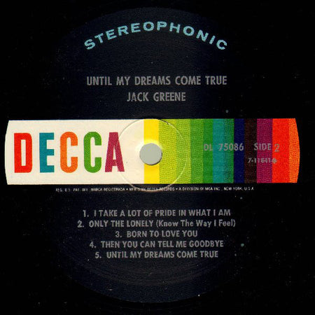 Jack Greene : Until My Dreams Come True (LP, Pin)