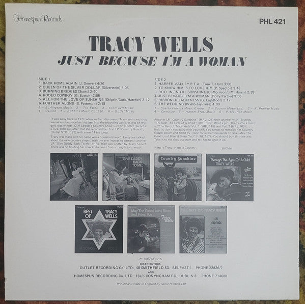 Tracy Wells : Just Because I'm A Woman (LP, Album)