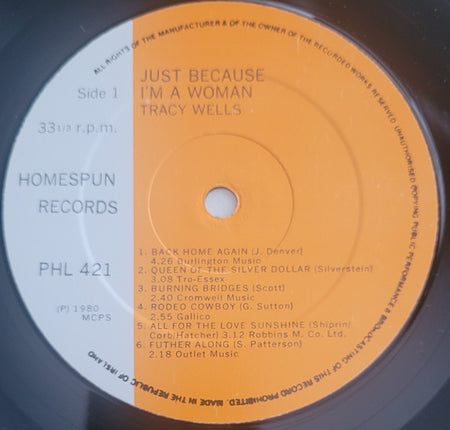 Tracy Wells : Just Because I'm A Woman (LP, Album)