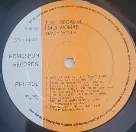 Tracy Wells : Just Because I'm A Woman (LP, Album)