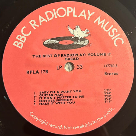 Bread : The Best Of Radioplay Volume 17 (LP, Album)