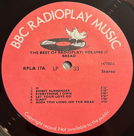 Bread : The Best Of Radioplay Volume 17 (LP, Album)