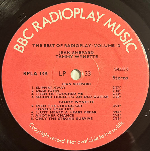 Dolly Parton / The Kendalls / Billie Jo Spears / Jean Shepard / Tammy Wynette : The Best Of Radioplay Volume 13 (LP, Comp, Transcription)