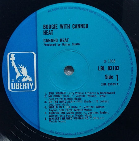 Canned Heat : Boogie With Canned Heat (LP, Album, Mono)