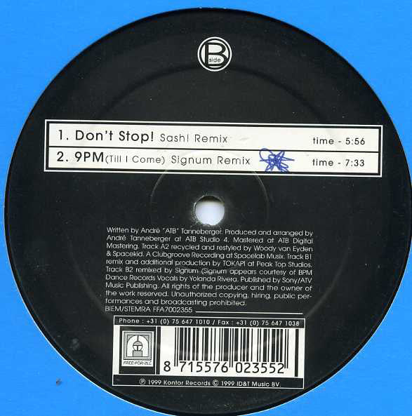 ATB : Don't Stop! - The Remixes (12", Sti)