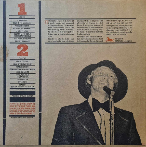 Del Reeves : Live At The Palomino Club (LP, Album)