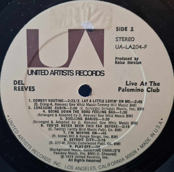 Del Reeves : Live At The Palomino Club (LP, Album)