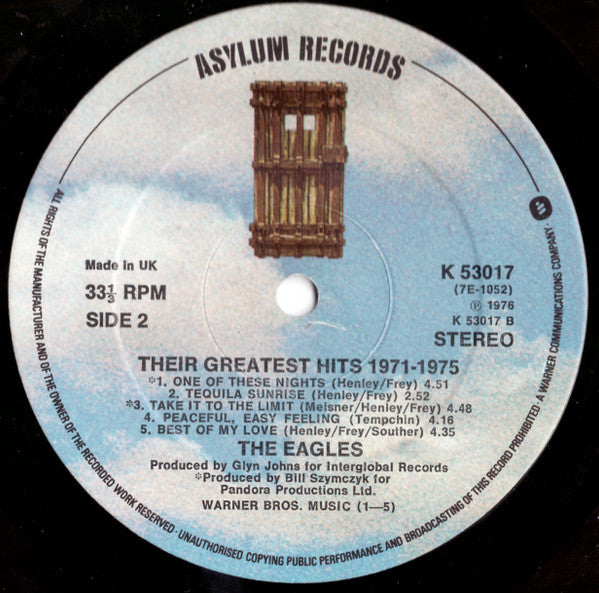 Eagles : Their Greatest Hits 1971-1975 (LP, Comp, Emb)