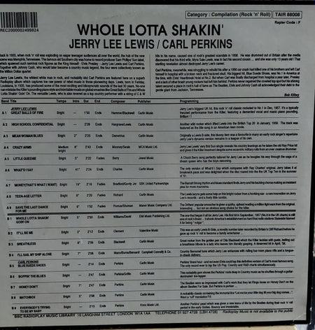 Jerry Lee Lewis  / Carl Perkins : Whole Lotta Shakin' (LP, Comp, Mono)