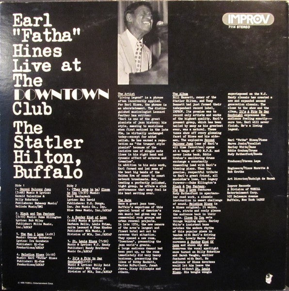 Earl Hines : Live At Buffalo (LP, Album, San)