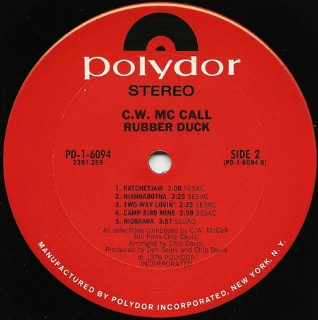C.W. McCall : Rubber Duck (LP, Album, Pit)