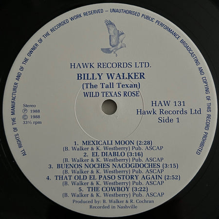 Billy Walker : Wild Texas Rose (LP, Album)