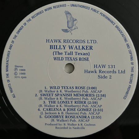 Billy Walker : Wild Texas Rose (LP, Album)