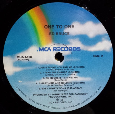 Ed Bruce : One To One (LP, Album, Pin)