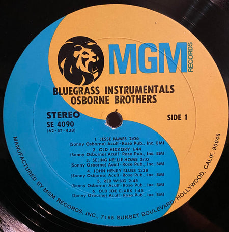 The Osborne Brothers : Bluegrass Instrumentals (LP, RE)
