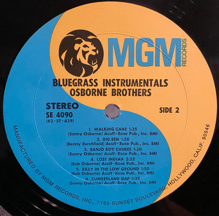 The Osborne Brothers : Bluegrass Instrumentals (LP, RE)