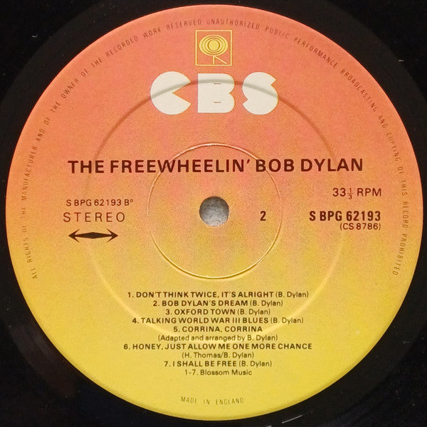Bob Dylan : The Freewheelin' Bob Dylan (LP, Album, Sun)