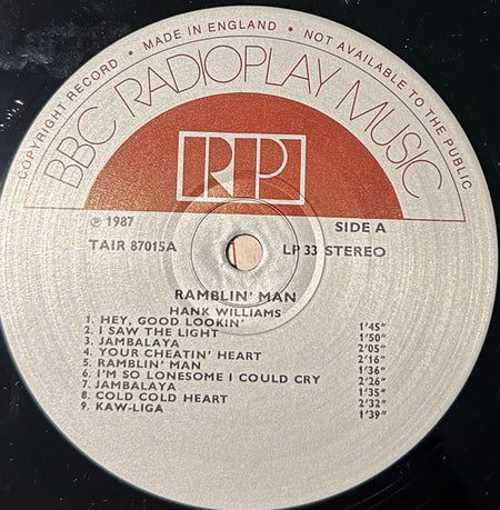 Hank Williams Jr., Conway Twitty : Ramblin' Man (LP, Comp)