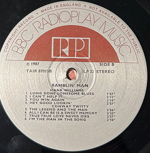 Hank Williams Jr., Conway Twitty : Ramblin' Man (LP, Comp)