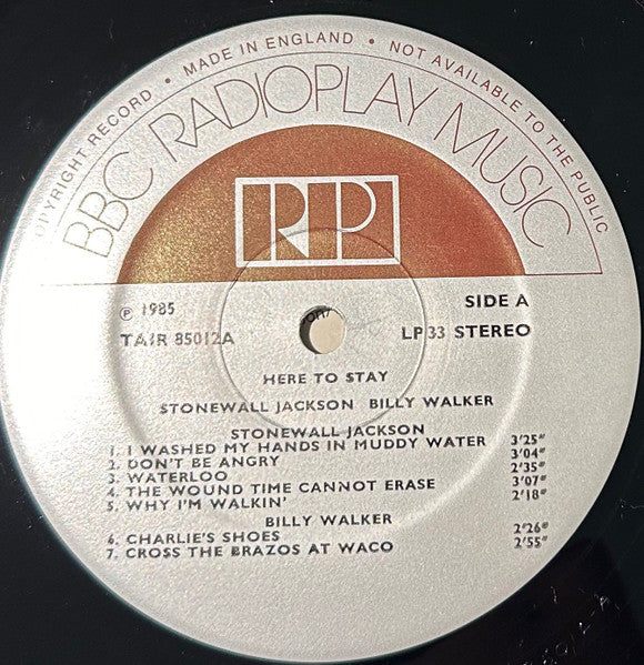 Stonewall Jackson, Billy Walker, Ferlin Husky : Here To Stay (LP, Comp)
