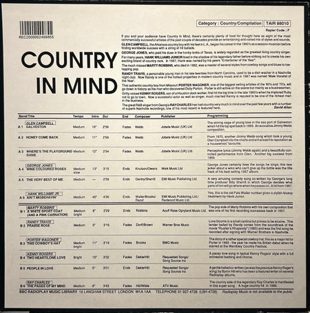 Various : Country In My Mind (LP, Comp)