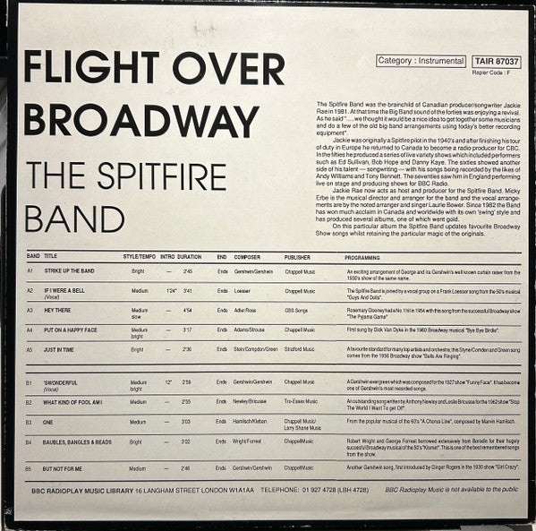 The Spitfire Band : Swings Down Broadway (Flight Over Broadway) (LP, Album)