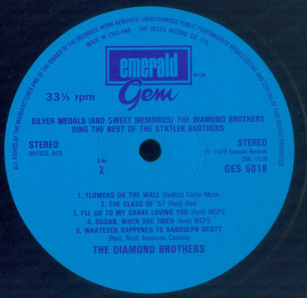 The Diamond Brothers : Silver Medals (And Sweet Memories) - The Diamond Brothers Sing The Best Of The Statler Brothers (LP, Album)