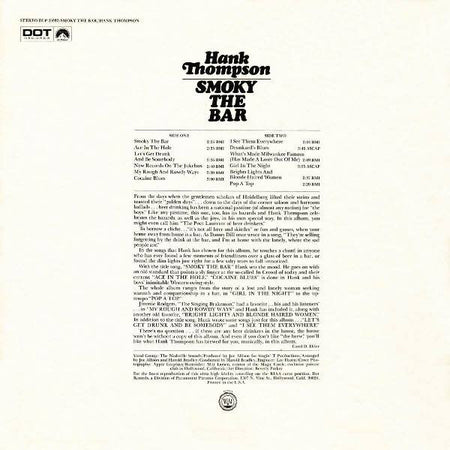 Hank Thompson : Smoky The Bar (LP, Album)