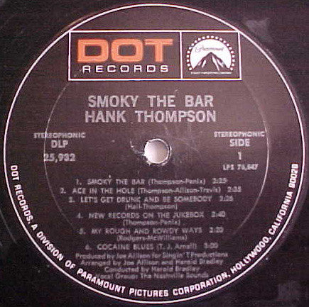 Hank Thompson : Smoky The Bar (LP, Album)