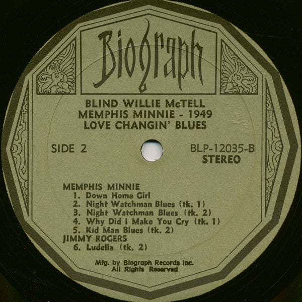 Blind Willie McTell / Memphis Minnie : 1949 Love Changin' Blues (LP, Comp)