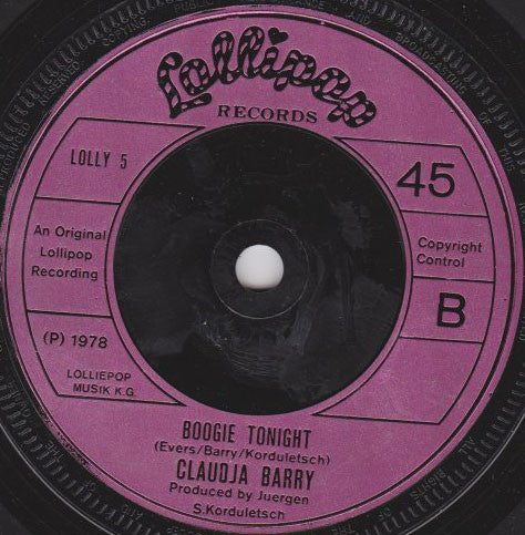 Claudja Barry : (Boogie Woogie) Dancin' Shoes / Boogie Tonight (7", Single)