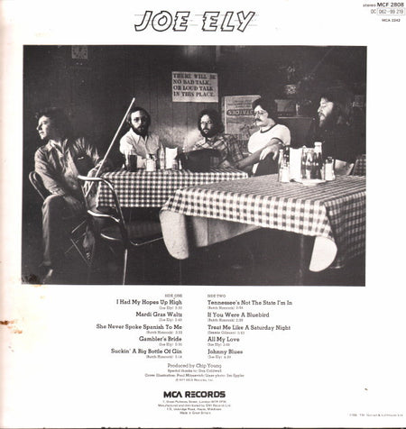 Joe Ely : Joe Ely (LP, Album)