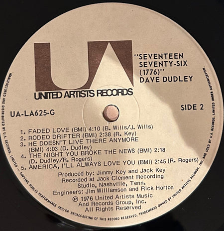 Dave Dudley : Seventeen Seventy-Six (1776) (LP, Album)