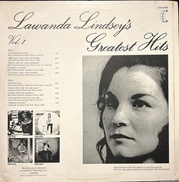 LaWanda Lindsey : Greatest Hits Vol. 1 (LP, Comp)