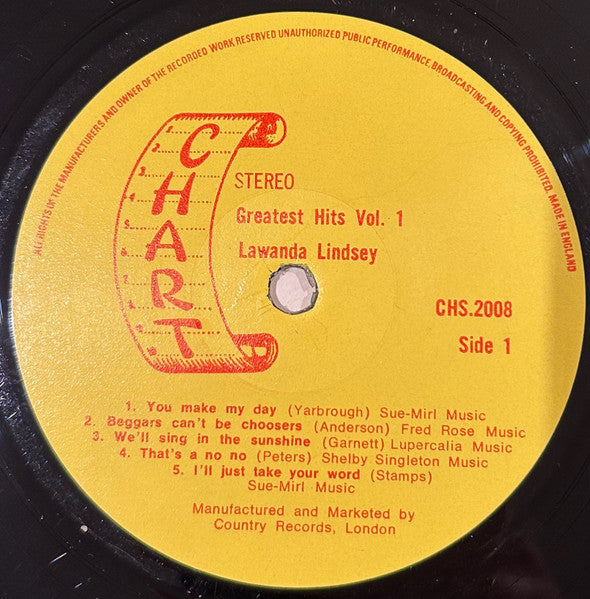 LaWanda Lindsey : Greatest Hits Vol. 1 (LP, Comp)