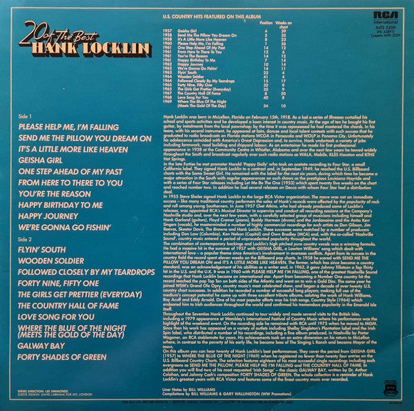 Hank Locklin : 20 Of The Best (LP, Album, Comp)