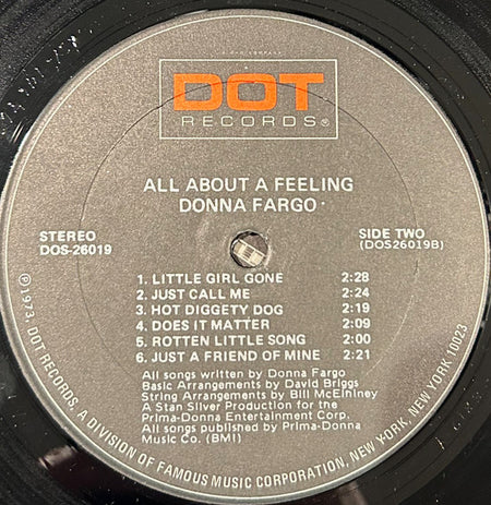 Donna Fargo : All About A Feeling (LP, Album, PRC)